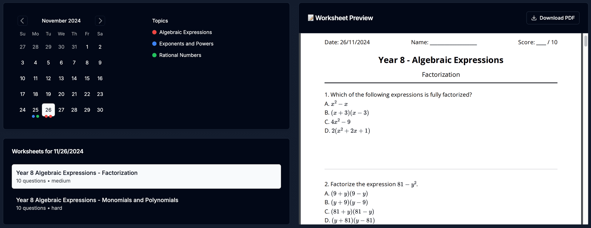 Progress Tracking View 2